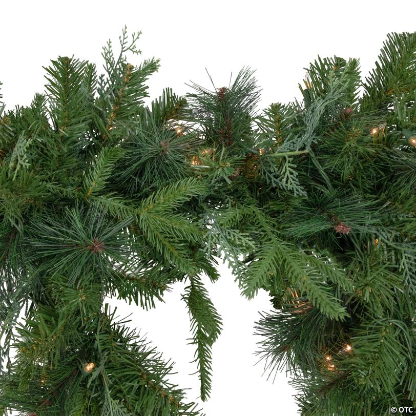 6' Proper 18" Pre-Lit MiPropered Pine Artificial Christmas Icicle Garland  Clear Lights
