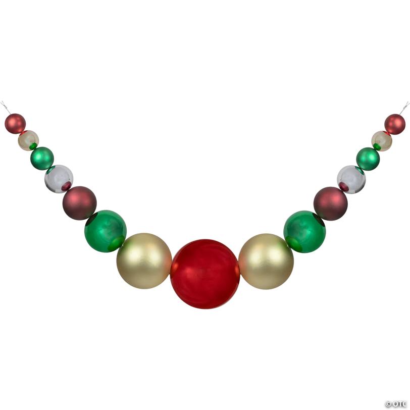 6' Shiny and Matte Traditional Colors Shatterproof Ball Christmas Swag