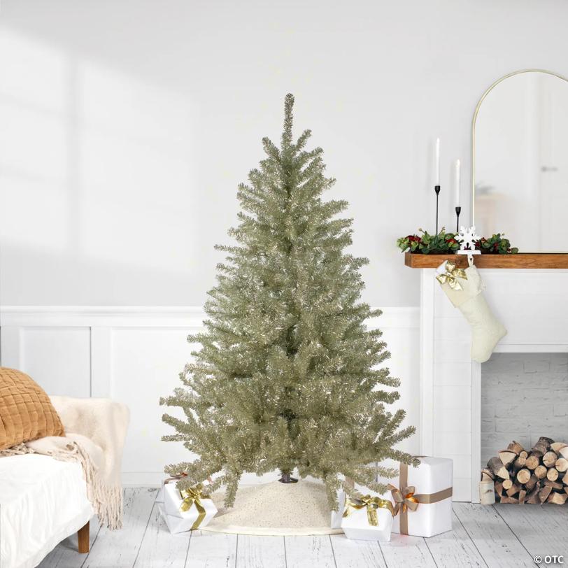 6' Unlit Medium Platinum Tinsel Artificial Christmas Tree