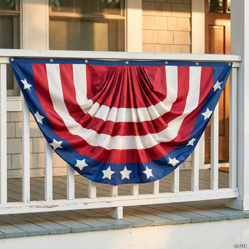 6 ft. x 3 ft. Jumbo Patriotic Vintage Americana Stars & Stripes Polyester Bunting