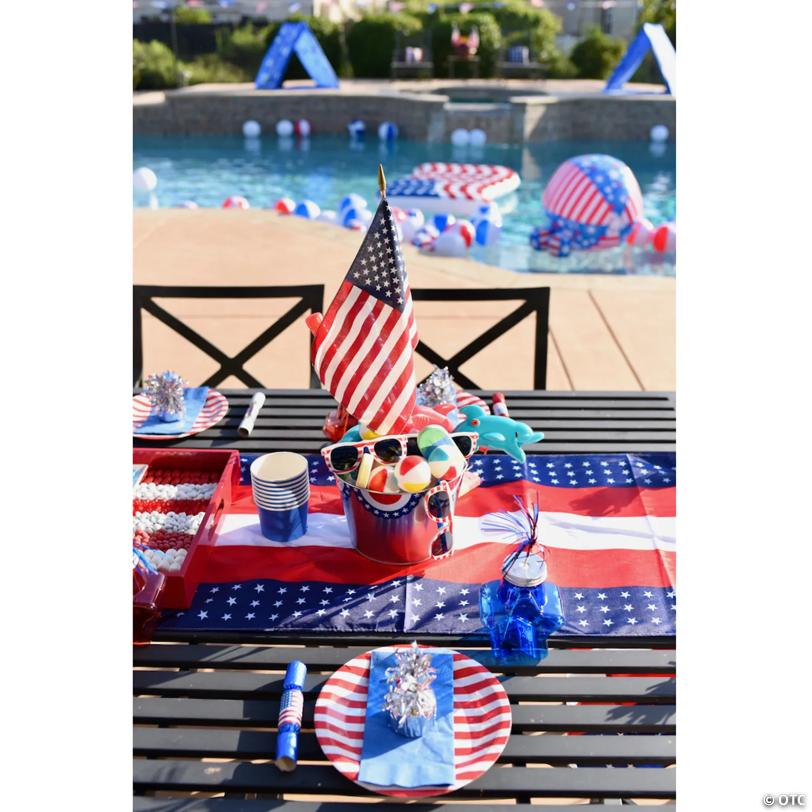 6" x 10 1/2" Patriotic Small Polyester Americana Flags – 12 Pc.