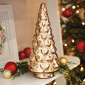 6" x 12" Gold Mercury Christmas Tree Glass Tabletop Centerpiece