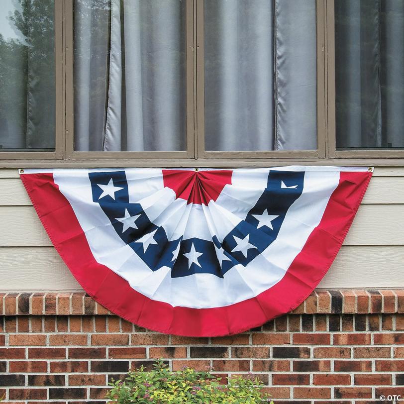 6' x 3' Large Pleated Patriotic Cloth Bunting