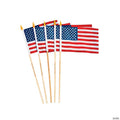 6" x 4" Personalized Patriotic Polyester American Flags – 12 Pc.