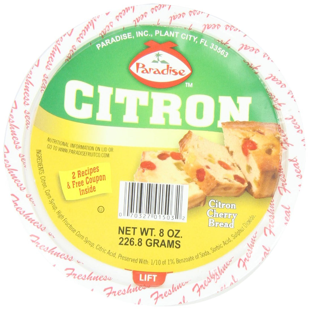 Paradise Diced Candied Citron candied fruit fruitcakes 8oz