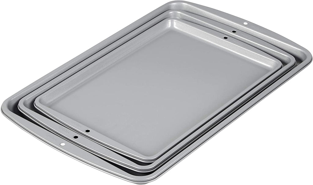 Wilton Recipe Right Non-Stick Cookie Sheet Set, 3-Piece