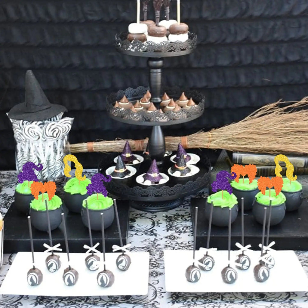 Hocus Pocus Forever Sanderson Sisters Glitter Cupcake Picks set of 12 Halloween