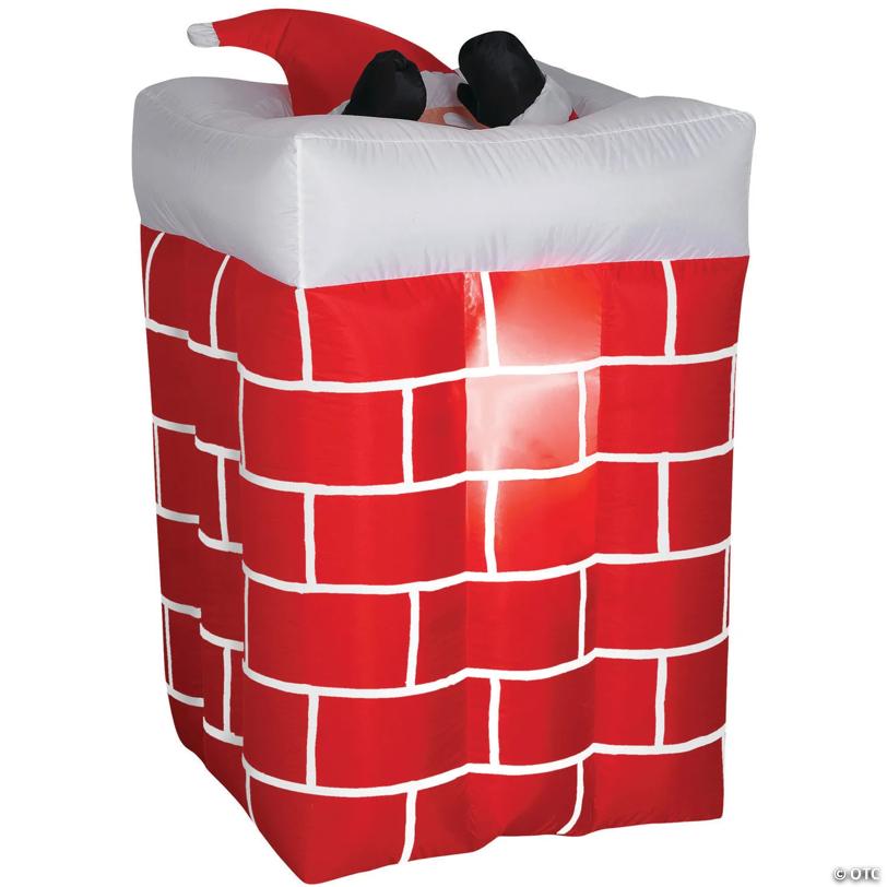 72" Blow Up Inflatable Santa Chimney Outdoor Yard Decoration
