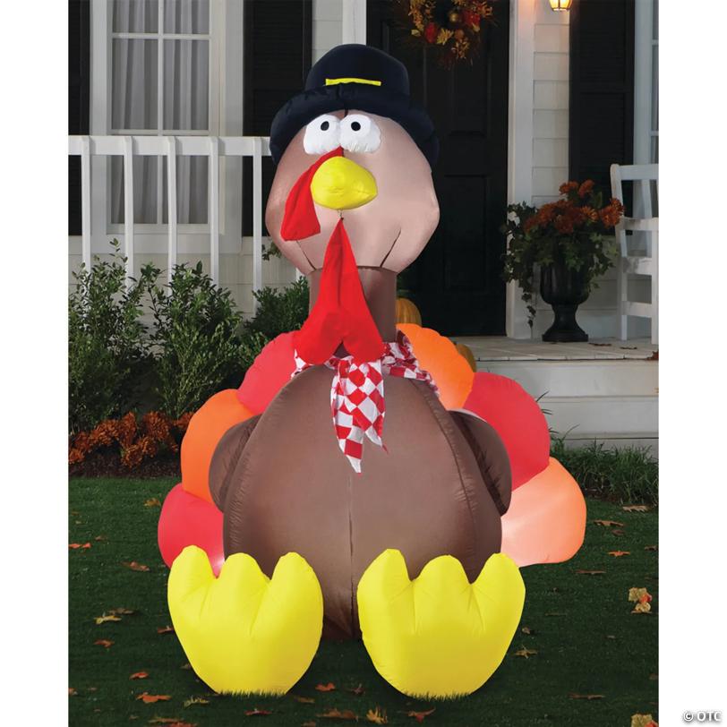 72" Blow Up Inflatable Turkey with Lights Outdoor Yard Decoration