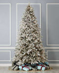7.5' Flocked Dandan Pine Tree with 2200 Warm White LED Lights