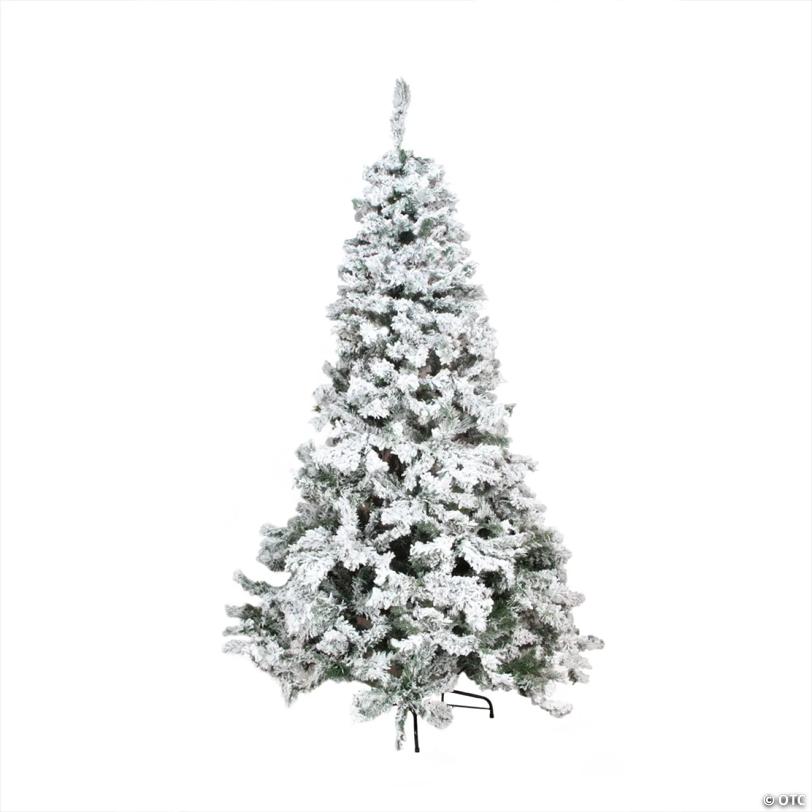 7.5' Green Heavily Flocked Pine Medium Artificial Christmas Tree - Unlit