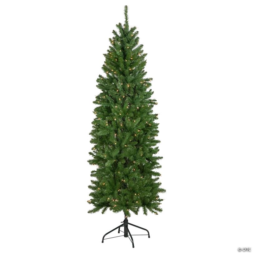 7.5' Pre-Lit Pencil White River Fir Artificial Christmas Tree - Clear Lights