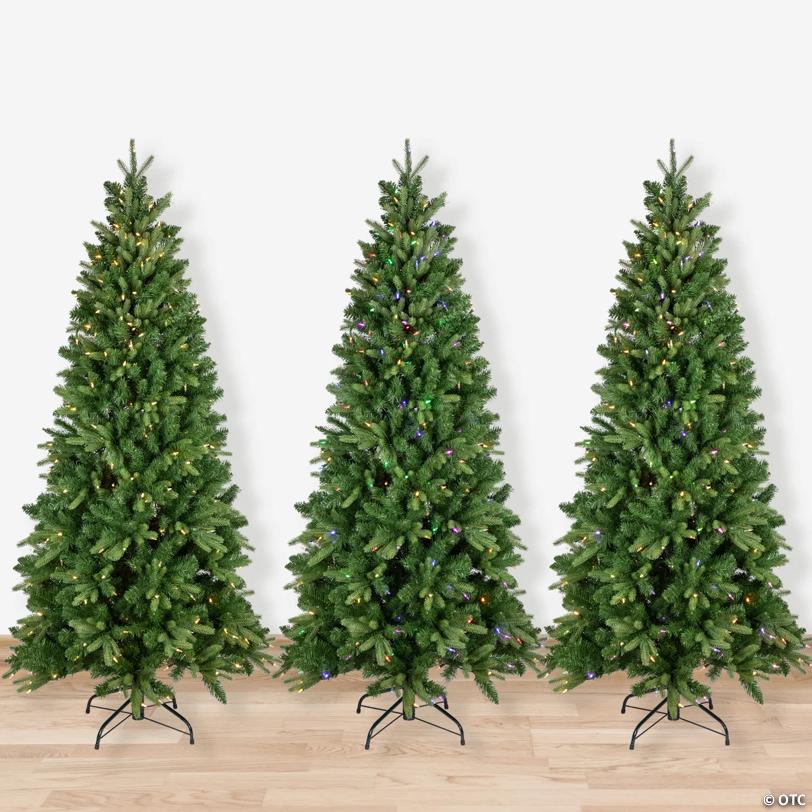 7.5' Pre-Lit Washington Frasier Fir Multi-Function Slim Christmas Tree - Dual Color LED Lights