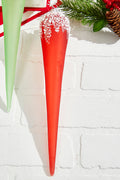12" Blue/Green/Red Large Drop Glass Ornament
