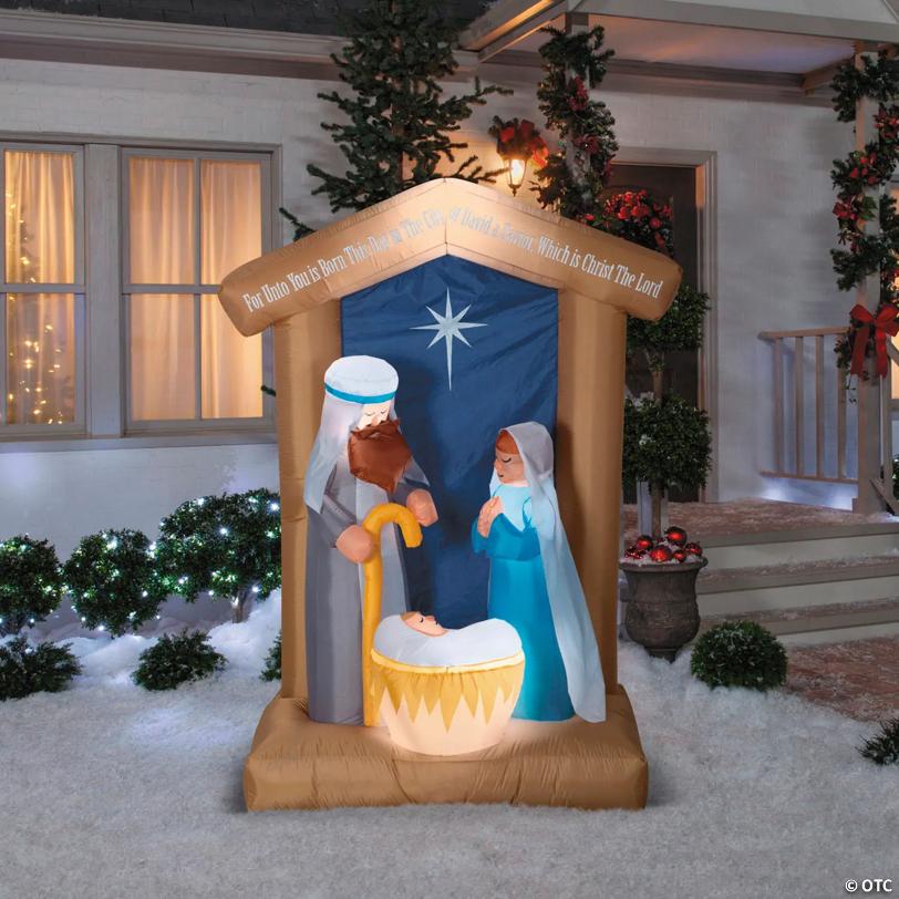 78" Airblown® Inflatable Light-Up LED Nativity Scene with Archway Outdoor Yard Decoration
