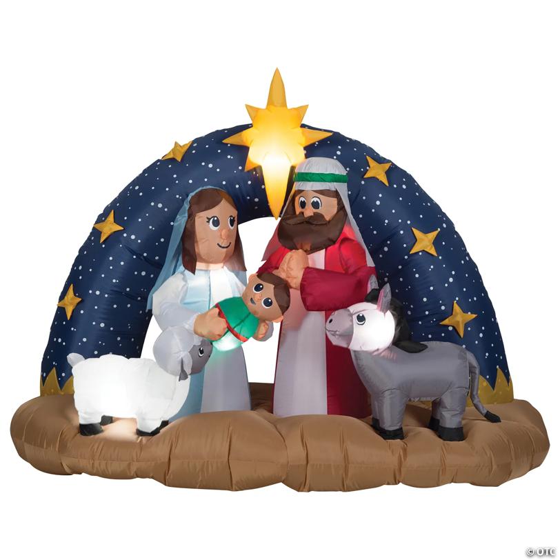 78" Airblown® Snowy Night Nativity Scene Inflatable Christmas Outdoor Yard Decor