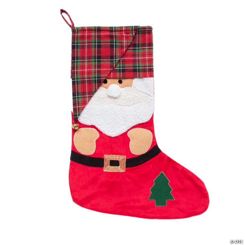 7 1/2" x 18" Santa Claus Red Velvet Christmas Stocking