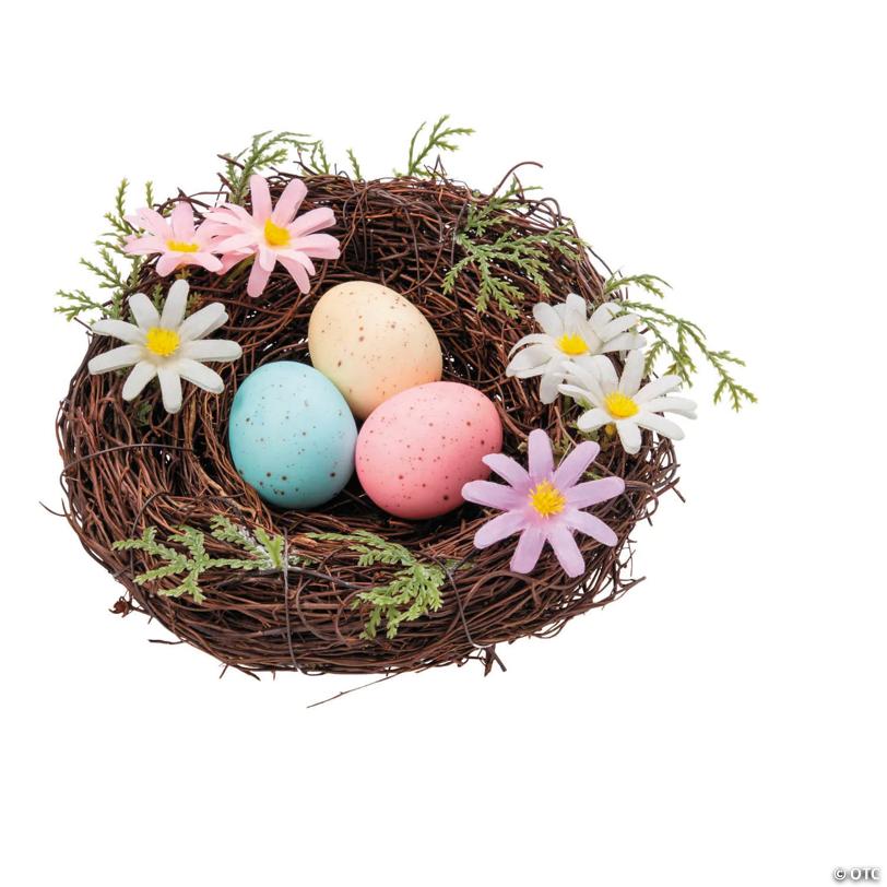 7 1/2" x 3 1/2" Enchanted Garden Grapevine Egg Nest Wooden Tabletop Decoration