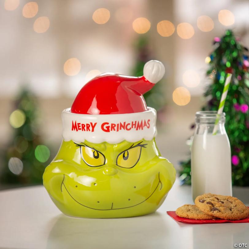 7 1/4" x 7 3/4" Dr. Seuss™ The Grinch-Shaped Ceramic Candy Jar