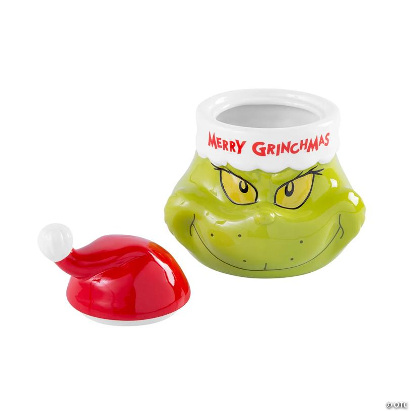 7 1/4" x 7 3/4" Dr. Seuss™ The Grinch-Shaped Ceramic Candy Jar