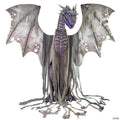 7 Ft. Animated Winter Dragon Metal Halloween Decoration with Volume Control