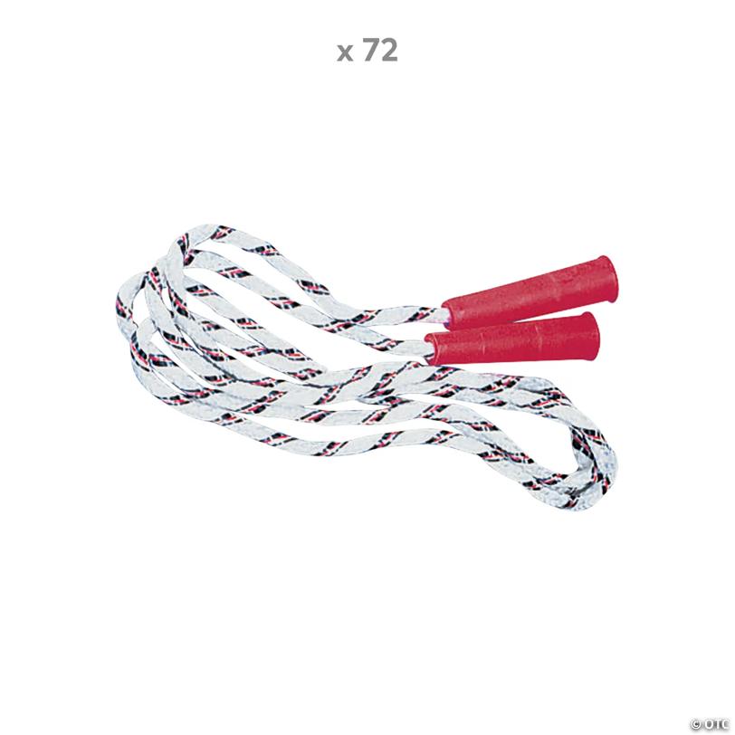 7 Ft. Bulk 72 Pc. Black & Red Spiral Nylon Jump Ropes with Plastic Handles