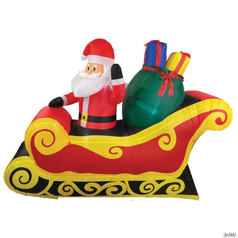 7 Ft. Inflatable Santa with Sleigh Christmas Outdoor Yard Decoration