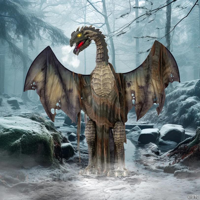 7 Ft  Animated Dark Forest Dragon