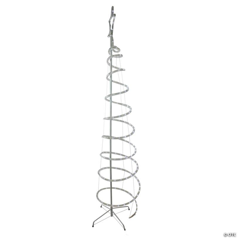 7' LED White Spiral Rope Light Tree with Star Tree Topper