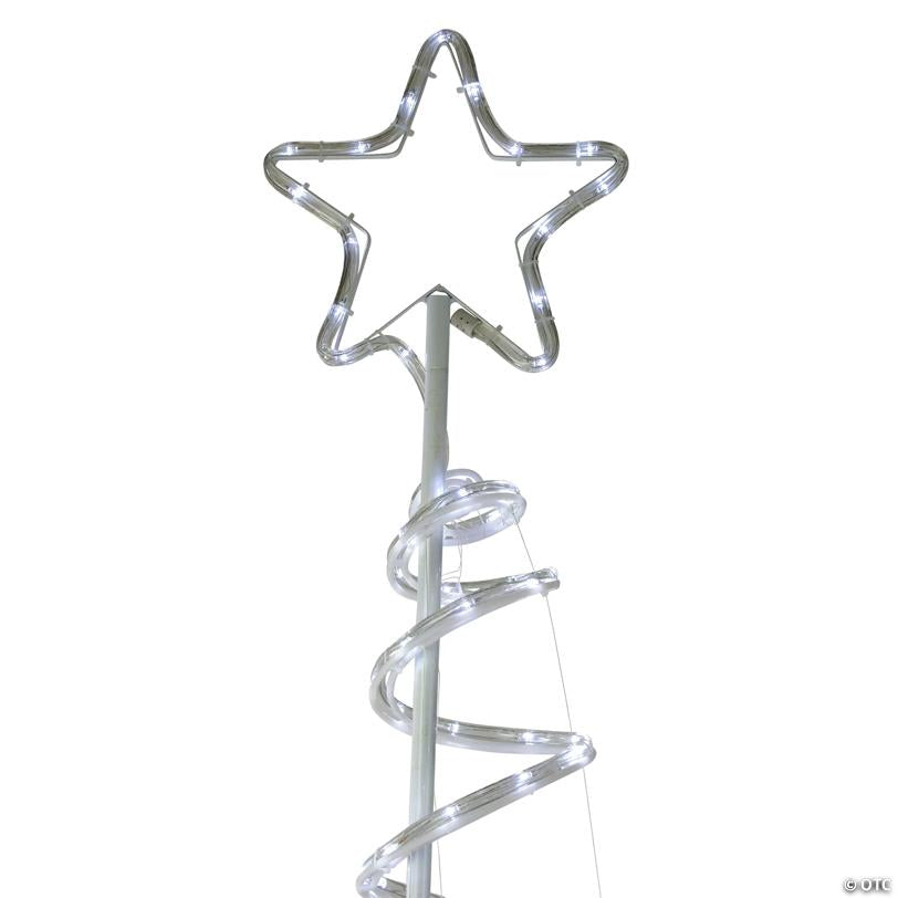 7' LED White Spiral Rope Light Tree with Star Tree Topper