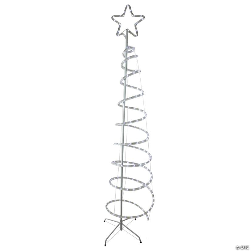 7' LED White Spiral Rope Light Tree with Star Tree Topper