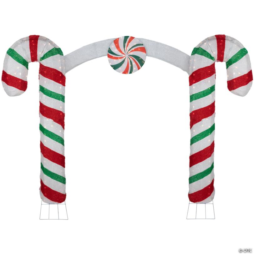 7' Lighted Double Candy Cane Archway Outdoor Christmas Decoration