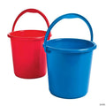 7" Patriotic Bright Red & Blue Sand Bucket Assortment - 12 Pc.