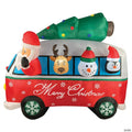 7' Santa Vintage Van  Inflatable Outdoor Yard Decoration