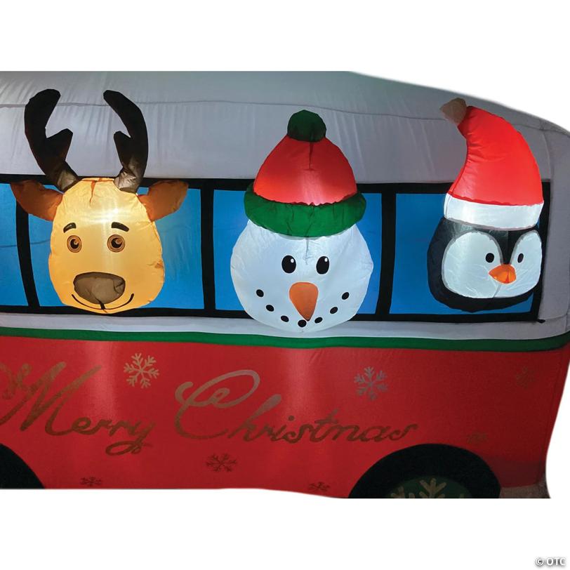 7' Santa Vintage Van  Inflatable Outdoor Yard Decoration
