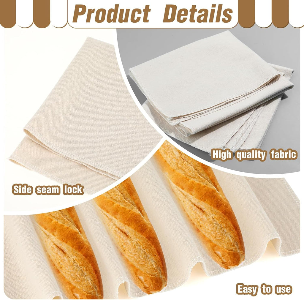 Thick Bread Towel for Homemade Bread, 14x18 Inch Bread Proofing Cloth Cover Reusable Sourdough Bread Baking Supplies Linen Cloth Baking Bread Cloth for Rolling Dough, Pastry, Baguettes, Loaves