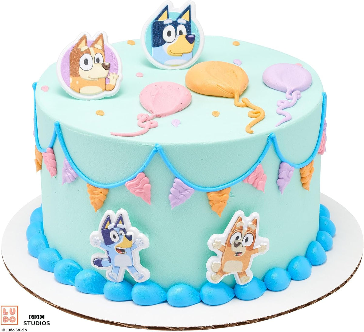 Bluey So Much Fun Rings, 12 Cupcake Cake Decorations Featuring Bluey, Bingo, Bandit, and Chilli, 3D Food Safe Cake Toppers – 72 Pack (Copy)