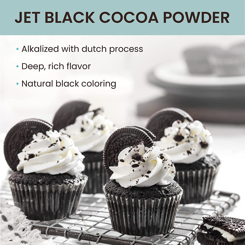 The Cocoa Trader - Black Cocoa Powder for Baking (1lb) and making black icing
