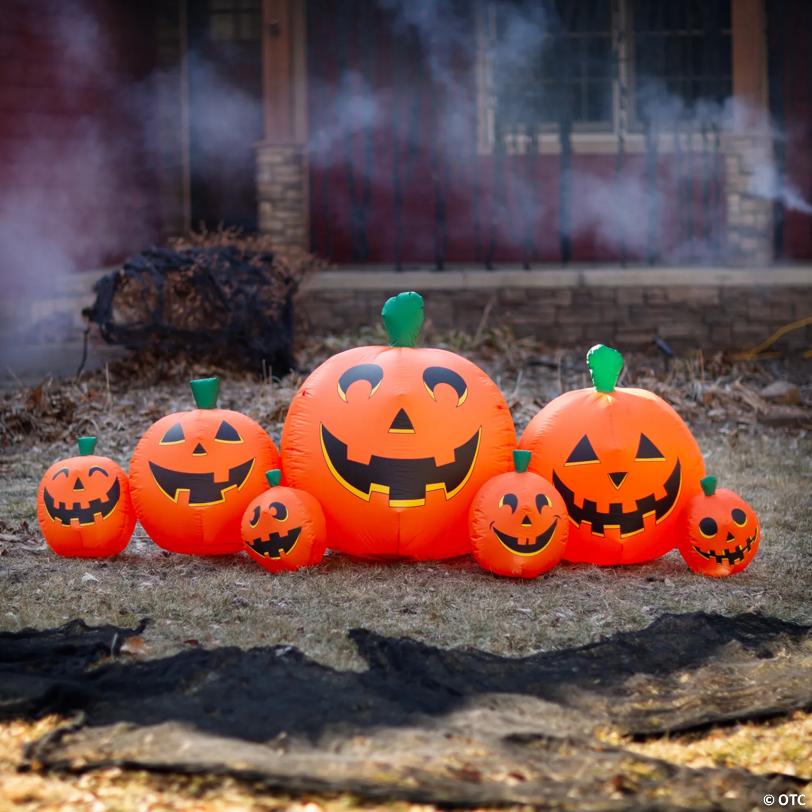 8.5' Long Inflatable Pumpkin Patch Yard Decoration
