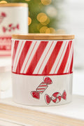4.75" Ceramic Peppermint Candy Canister