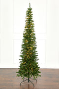 7.5' Christmas Pencil Pine Tree with 300 Color-Changing LED Lights