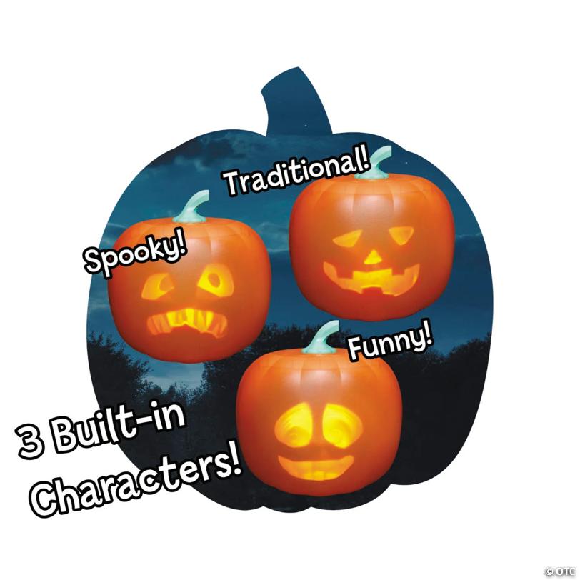 8 1/4" ANIMAT3D Jabberin’ Jack 3D Animated Light-Up Jack-O'-Lantern Halloween Decoration