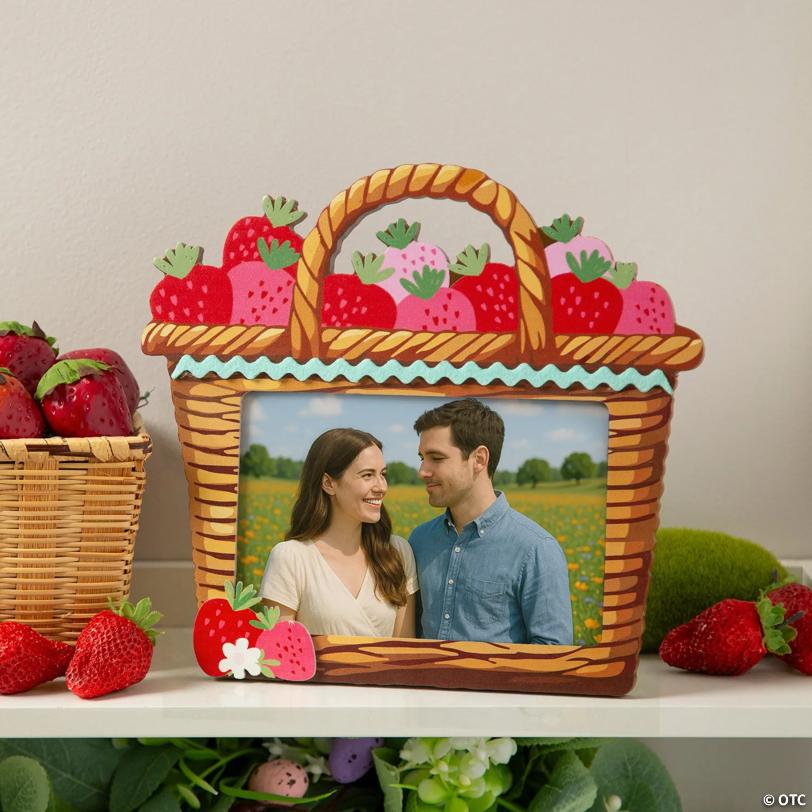 8 3/4" x 8" Love in Bloom Wooden Berry Basket Picture Frame with Easel