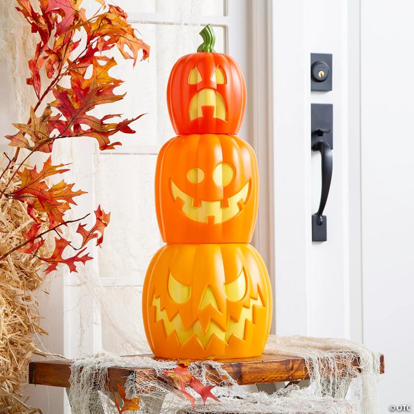8" – 8 1/2" Halloween Stackable Nesting Jack-O’-Lanterns Set - 3 Pc.