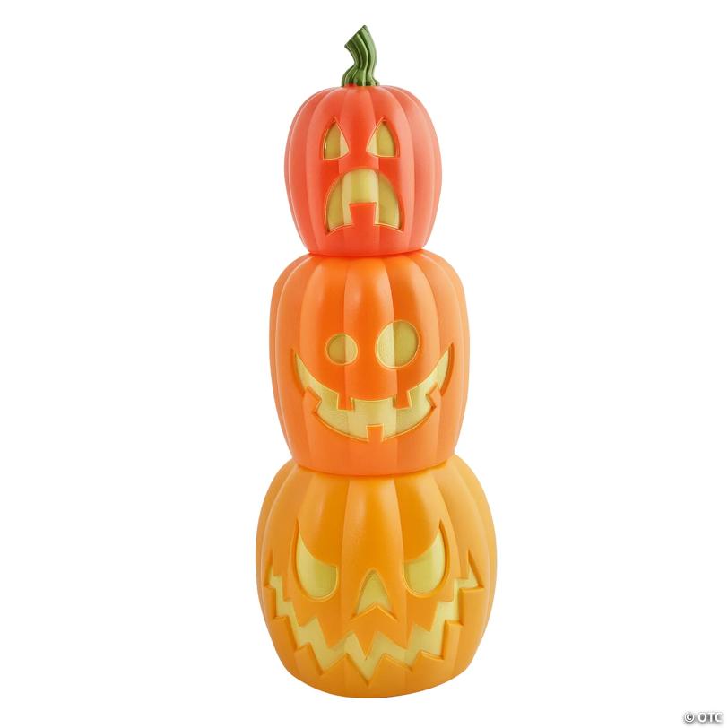 8" – 8 1/2" Halloween Stackable Nesting Jack-O’-Lanterns Set - 3 Pc.