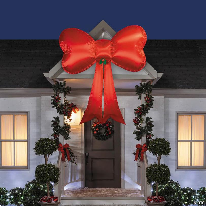 8 Ft. Airblown® Inflatable Hanging Red Satin Christmas Bow Outdoor Decoration