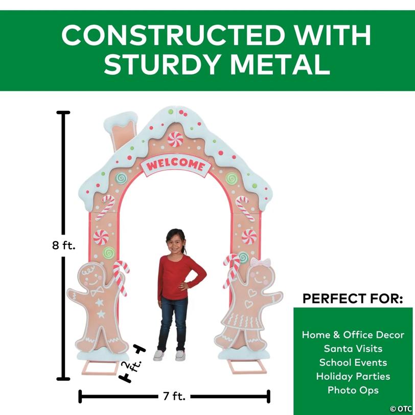 8 Ft. Gingersnap Iron Archway Christmas Decoration
