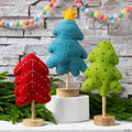 8" - 12" 3D Cozy, Merry & Bright Christmas Tree Tabletop Centerpieces – 3 Pc.