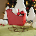 8" x 4" Red & Gold Santa's Sleigh Metal Tabletop Centerpiece