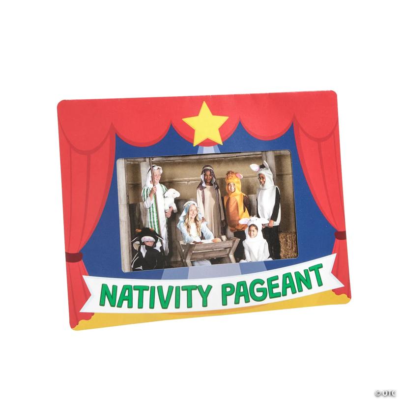 8" x 6" Nativity Pageant Multicolor Cardstock Picture Frames - 12 Pc.